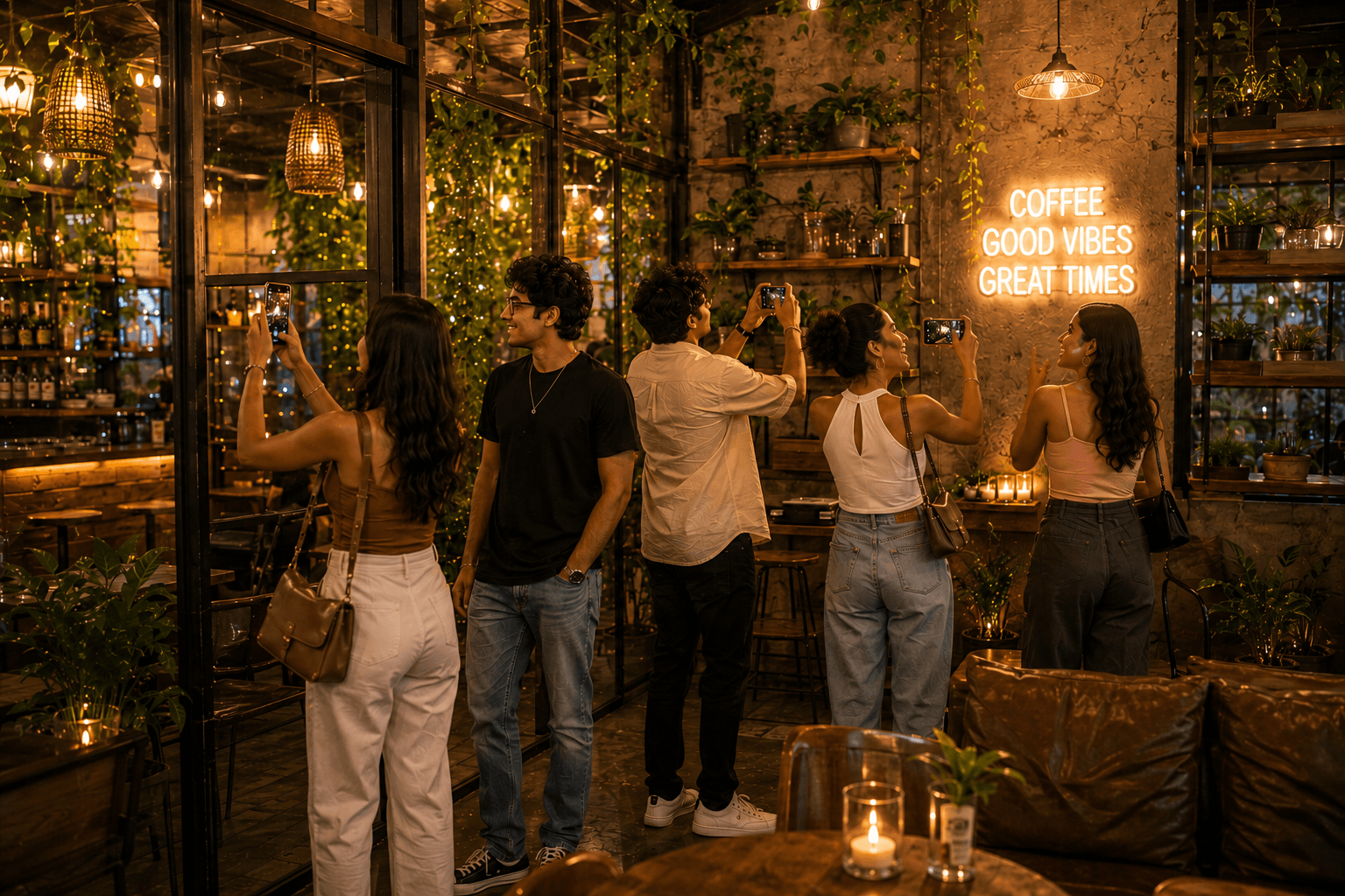 Cafe evening atmosphere