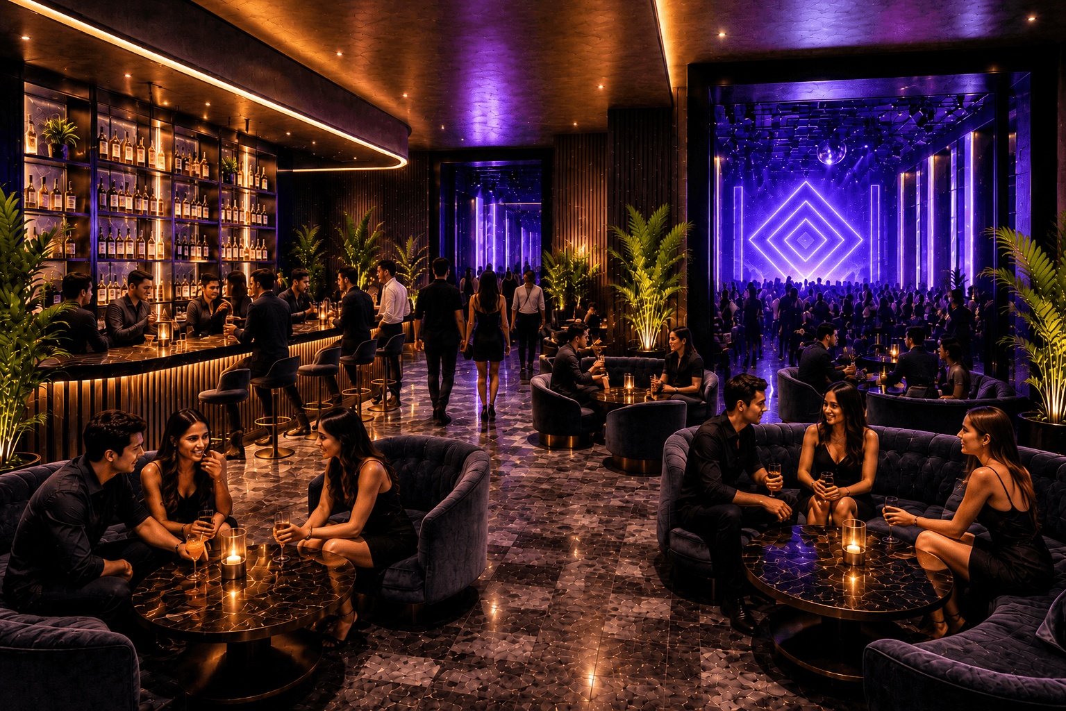 Nightclub bar section