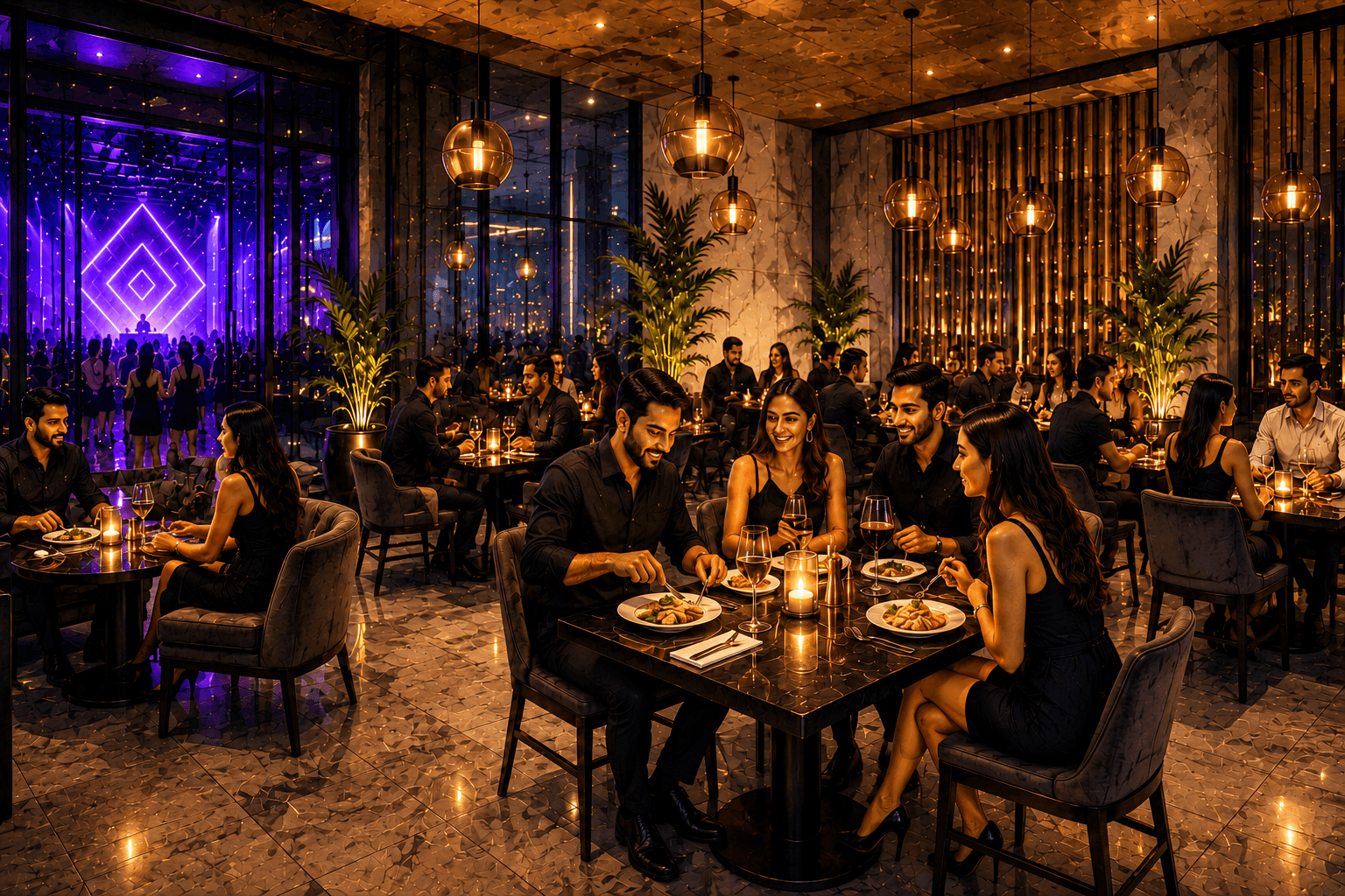 Nightclub dining area