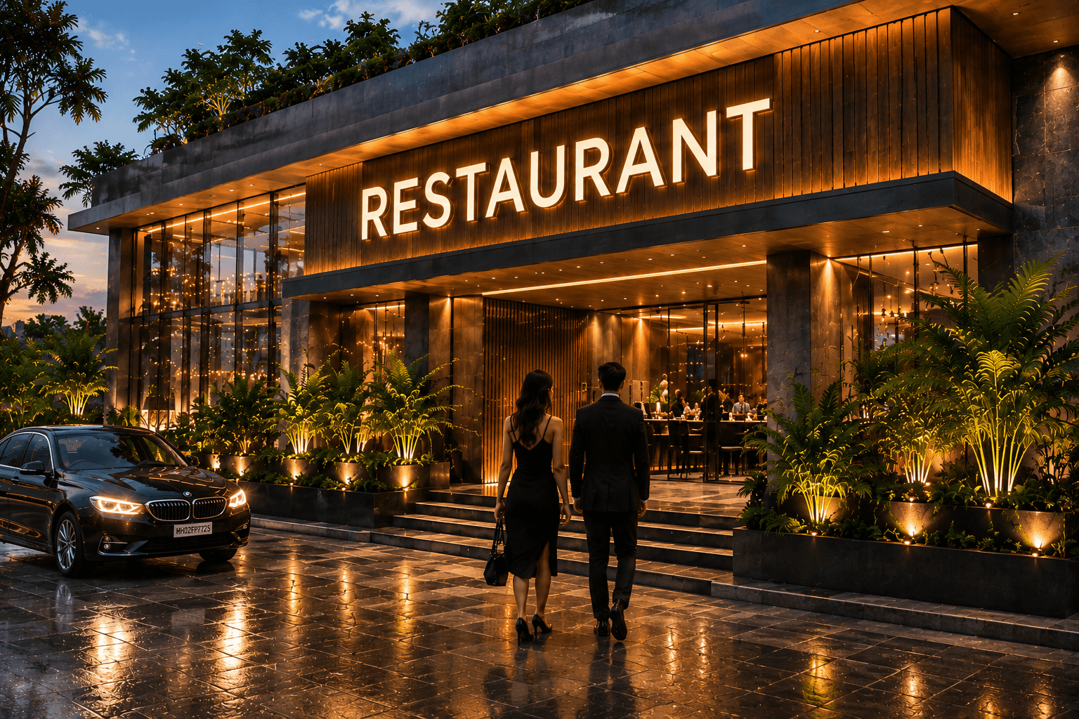 Restaurant entrance visualization